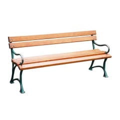Скамейка садово-парковая ИГ Королевская 1500х700х520 мм деревянная на ножках чугунных Киев