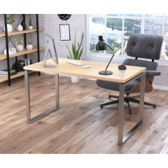 Письмовий стіл Loft-design Q-135х70х76 см ніжки метал-Хром стільниця лдсп Дуб світлий-борас Сарни