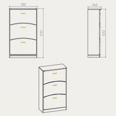 Тумба під взуття Компаніт ТО-3Б 700х320х1232 мм бук Вінниця