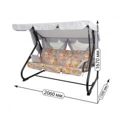 Садовая качеля-диван Vitan Вилла бязь цветы на сером фоне металлическая разборная Бровары