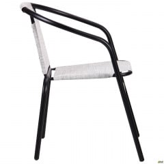 Садовий стілець-крісло AMF Taco чорний-каркас сидіння-сірий меланж для вуличного кафе і саду Київ