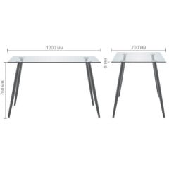 Стол обеденный АМФ Умберто стекло прозрачное ножки-металлические черные для обеденной зоны Ивано-Франковск