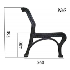 Скамейка садово-парковая №6 1800х560х760 мм деревянная на чугунных ножках Киев