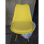 Жовте крісло пластикове Астер SDM сидіння з подушкою на колесах хром Київ