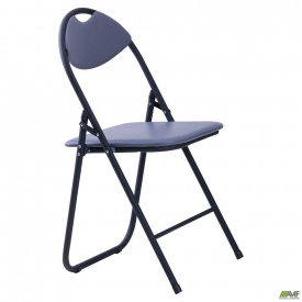 Раскладной стул AMF Джокер черный ПВХ серый для сада и пикника