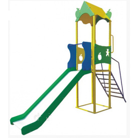 Металлическая горка-домик детская Dali-817 спуск 2 м для улицы во дворе дома