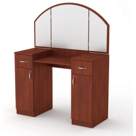 Туалетный столик Компанит Трюмо-4 дсп цвета яблоня с зеркалом и ящиками