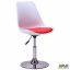 Барный стул Aster опора chrome пластик сидение белое с мягкой подушкой красной регулируемый Одесса