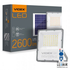 Светодиодный прожектор Videx 30W-5000K на солнечной батарее Миколаїв