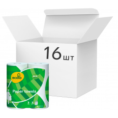 Упаковка бумажных полотенец Ecolo Белые 45 отрыва 2 слоя 16 шт х 2 рулона Киев