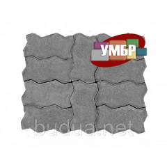 Тротуарная плитка “Змейка”, серый, 80 мм Ужгород