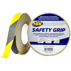 Самоклеющаяся лента против скольжения HPX Safety Grip 25 мм х 18 м черно-желтая Одеса
