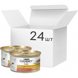 Упаковка влажного корма для кошек Purina Gourmet Gold Двойное удовольствие с уткой и индейкой 24 шт по 85 г