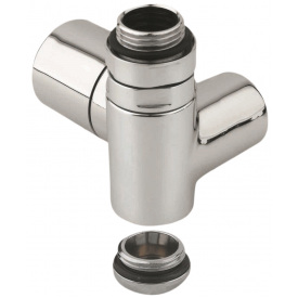 Кран-термостат Carlo Poletti COMBI CORNER трехосевой SX (левый) 1/2" хром