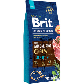 Сухой корм Brit Premium Sensitive Lamb для собак с чувствительным пищеварением со вкусом ягненка 15 кг