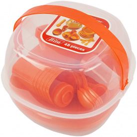Набор пластиковой посуды для пикника Supretto 48 предметов Красный (5092-0002)