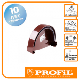 Заглушка ринви Profil ліва L 130 коричнева