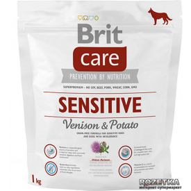 Сухой корм гипоаллергенный с олениной для собак всех пород Brit Care Sensitive All Breed 1 кг