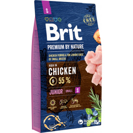 Сухой корм Brit Premium Junior S для щенков и молодых собак мелких пород со вкусом курицы 8 кг