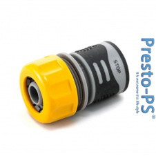 Коннектор прорезиненный 3/4 с аквастопом для шланга Presto-PS 4112T