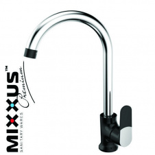 Змішувач для кухні Вухо на гайці MIXXUS Tiger Black чорний Chr-014
