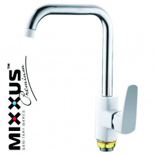 Змішувач для кухні Вухо на гайці MIXXUS Missouri White білий Chr-014