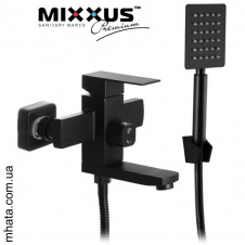 Смеситель для ванны короткий нос MIXXUS KUB Euro Black из нерж. стали (Chr-009), Польша
