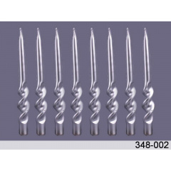 Набір свічок Adpal Альфа 23 см срібний металік 8 шт (348-002) Київ