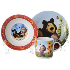 Набор детский Lora Маша и медведь 3 предмета NPA3SETKIDS (H13-003) Миколаїв
