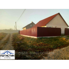Паркан двосторонній 0,45 мм мат вишневий (RAL 3005) (Китай) Одеса