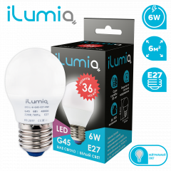 Светодиодная лампа ilumia 073 L-6-G45-E27-NW 450Лм 6Вт 4000К Полтава