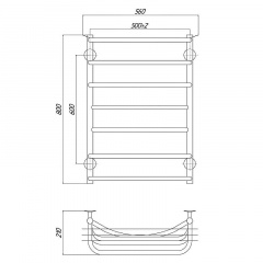 Электрический полотенцесушитель KOSSER Канна 800x500/7 EL ДК02EL Вараш