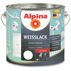 Емаль алкідна біла Alpina Weisslack GL 0,75 л Київ