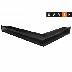 Вентиляционная решетка для камина угловая левая SAVEN Loft Angle 90х600х800 черная Полтава