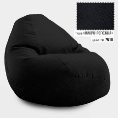 Безкаркасне крісло мішок груша Овал Coolki Рогожка XXL 130x90 чорний Прилуки