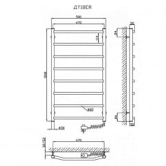 Электрический полотенцесушитель KOSSER Трапеция 1000x500/8 ER ДТ18ER Черкаси