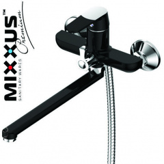 Змішувач для ванни довгий ніс MIXXUS Tiger EURO Black чорний Chr-006 Бровари