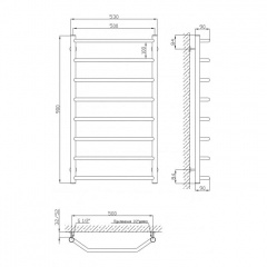 Полотенцесушитель Kosser Трапеція 900х530/8 (ДТ12) Кам'янське