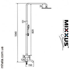 MIXXUS SUS-009-J BLACK Душевая колонна со смесителем из нерж. стали SUS304 Фастов