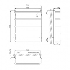 Полотенцесушитель Kosser Скоба 600х530/5 (ДС08) Петрово