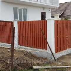 Паркан двосторонній 0,5 мм мат теракотовий (RAL 8004) (Корея) Ужгород