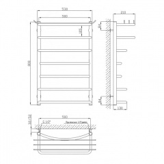 Полотенцесушитель Kosser Канна 800х530/7 (ДК01) Стрый