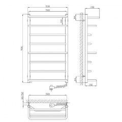 Полотенцесушитель KOSSER Лотос 900х500/8 ЕR ДЛ02ER Київ