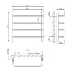 Полотенцесушитель Kosser Скоба 500х530/4 (ДС06) Чугуев