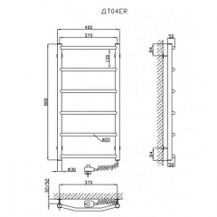Электрический полотенцесушитель KOSSER Трапеция 800x400/6 ER ДТ04ER Київ