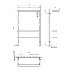 Полотенцесушитель Kosser Каскад Скоба 800х530/6 ДКС05 Нововолинськ