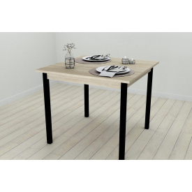 Стол кухонный Ferrum-decor Диего 75x90x90 Черный ДСП Сонома 16мм (DIE0018)