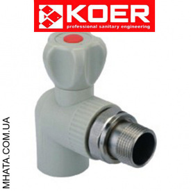 KOER Кран радиаторный угловой шаровый 20х1/2"н