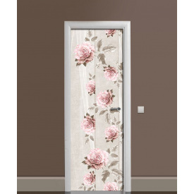 Наклейка на дверь Zatarga «Печальные розы» 650х2000 мм виниловая 3Д наклейка декор самоклеящаяся
