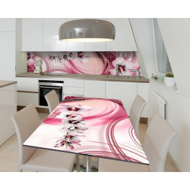 Наклейка 3Д виниловая на стол Zatarga «Багровый танец» 600х1200 мм для домов, квартир, столов, кофейн, кафе